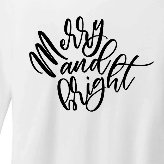 Merry And Bright Holiday Christmas Cheer Womens CVC Long Sleeve Shirt