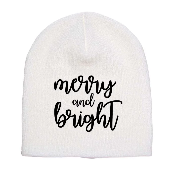 Merry And Bright Christmas Day Holiday Party Short Acrylic Beanie