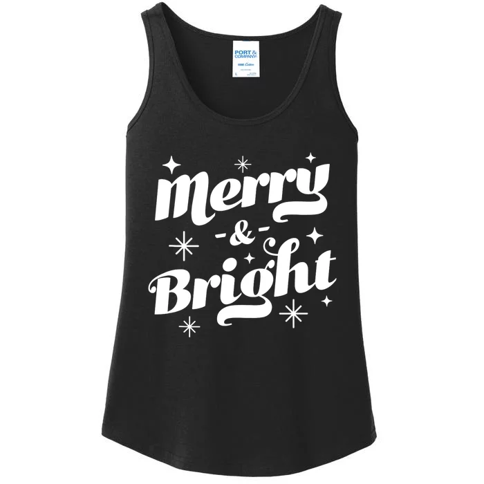 Merry And Bright Cute Red Matching Family Christmas Pajama Tank Top Ladies Essential Tank