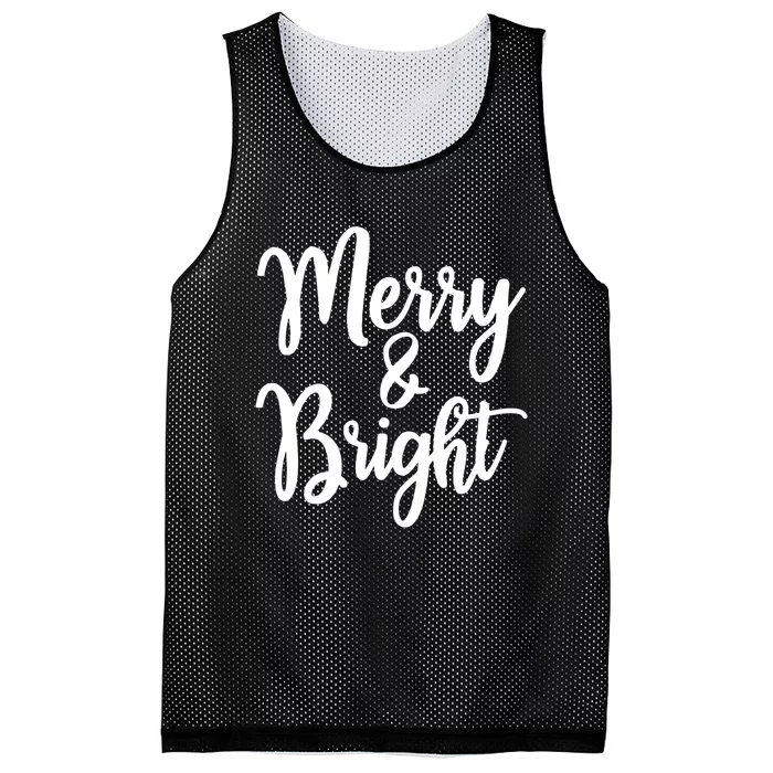 Merry And Bright Amazing Xmas Funny Family Christmas Holiday Mesh Reversible Basketball Jersey Tank