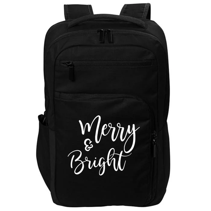 Merry And Bright Christmas & Teachers Holiday Xmas Long Sleeve Impact Tech Backpack