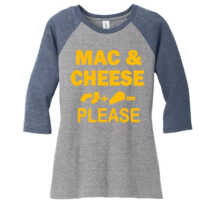 Mac & Cheese Please Women's Tri-Blend 3/4-Sleeve Raglan Shirt