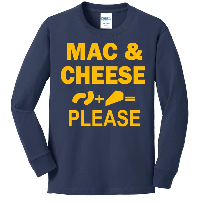 Mac & Cheese Please Kids Long Sleeve Shirt