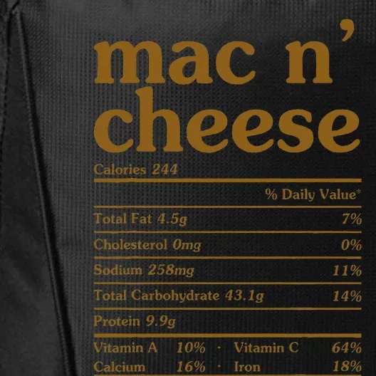 Mac and Cheese Nutrition Funny Thanksgiving Mac N' Cheese City Backpack