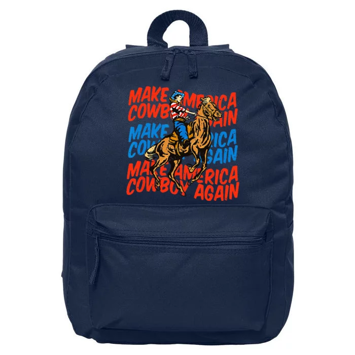 Make America Cowgirl Cowboy Again Western 4th Of July 16 in Basic Backpack