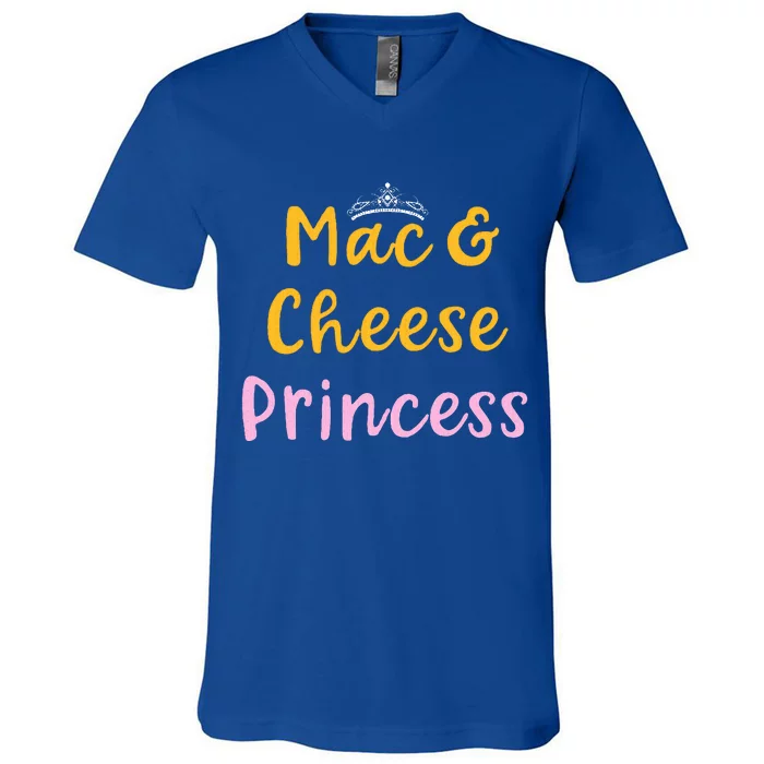 Mac and Cheese Princess Tiara Mac & Cheese Lover Gift V-Neck T-Shirt