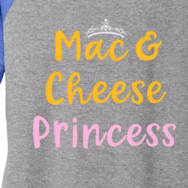 Mac and Cheese Princess Tiara Mac & Cheese Lover Gift Women's Tri-Blend 3/4-Sleeve Raglan Shirt