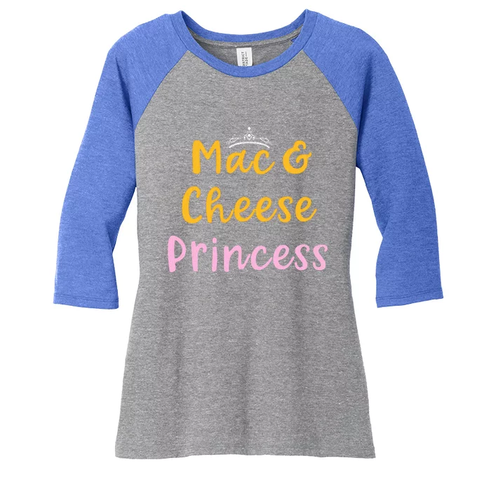 Mac and Cheese Princess Tiara Mac & Cheese Lover Gift Women's Tri-Blend 3/4-Sleeve Raglan Shirt