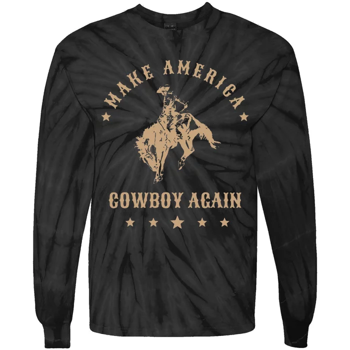 Make America Cowgirl Cowboy Again Tie-Dye Long Sleeve Shirt