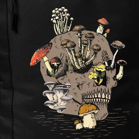 Mushroom Art Clothing Mushroom Collector Skull Graphic Daily Commute Backpack