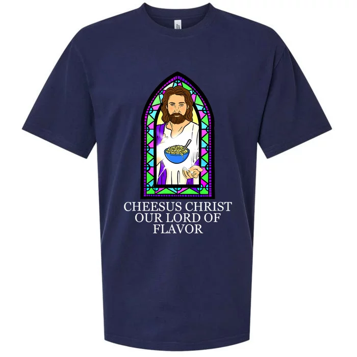 Mac and Cheese Lover Cheesus Christ Our Lord In Flavor Sueded Cloud Jersey T-Shirt