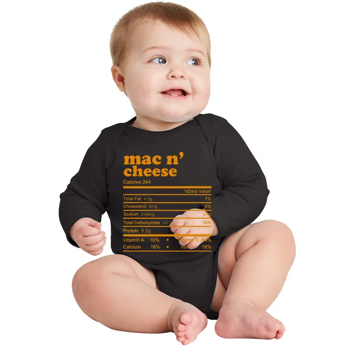 Mac And Cheese Nutrition Facts 2021 Thanksgiving Nutrition Baby Long Sleeve Bodysuit