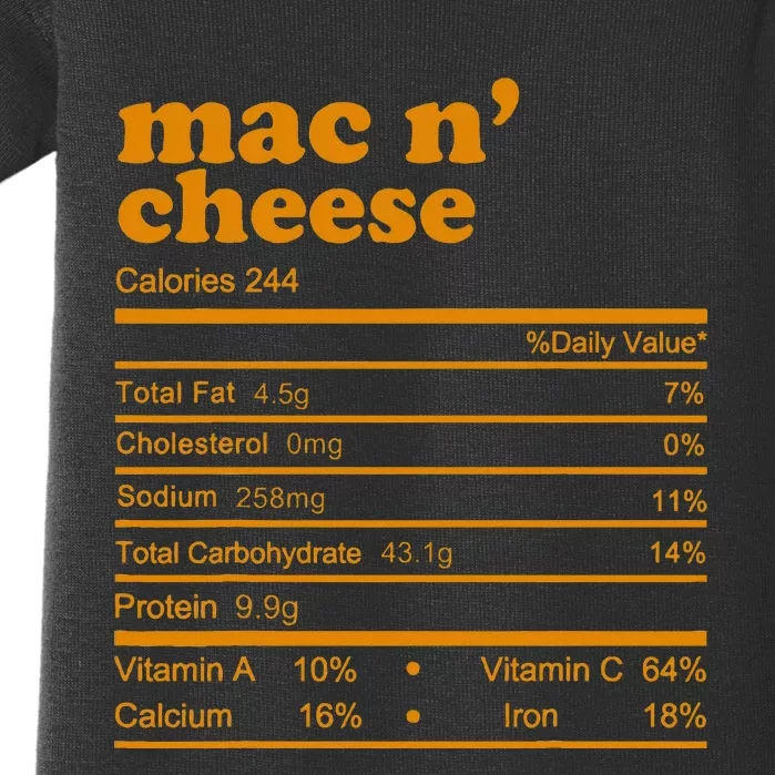 Mac And Cheese Nutrition Facts 2021 Thanksgiving Nutrition Baby Bodysuit