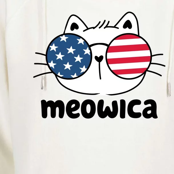 Meowica America Cat Cute Womens Funnel Neck Pullover Hood