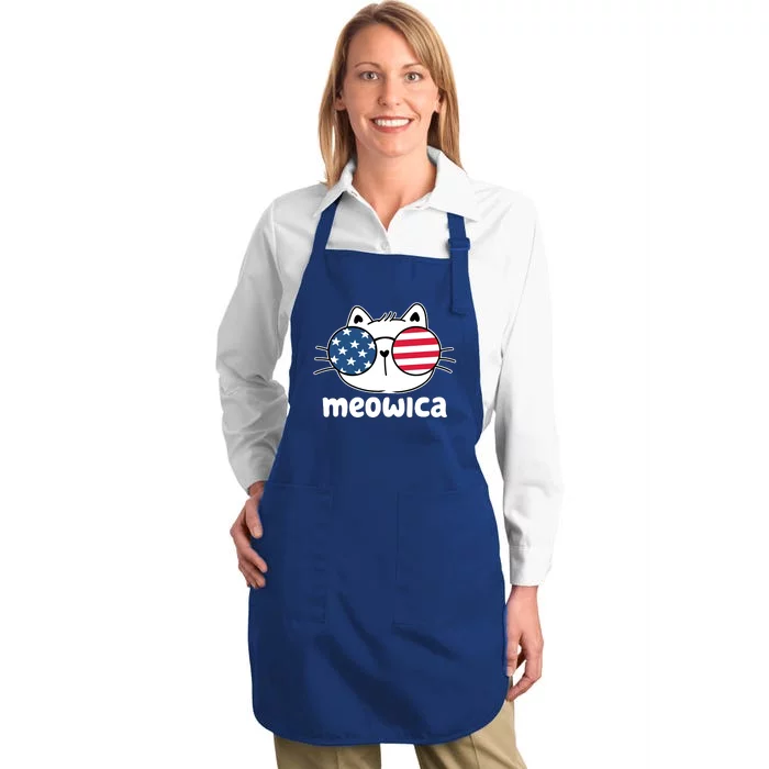 Meowica America Cat Cute Full-Length Apron With Pocket