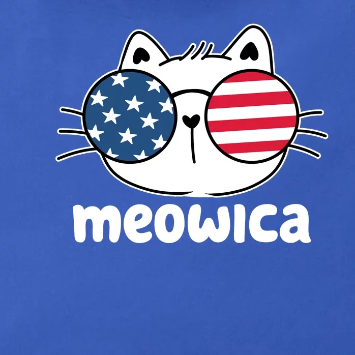 Meowica America Cat Cute Zip Tote Bag