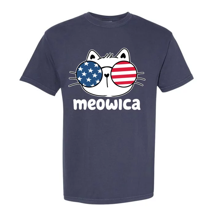 Meowica America Cat Cute Garment-Dyed Heavyweight T-Shirt