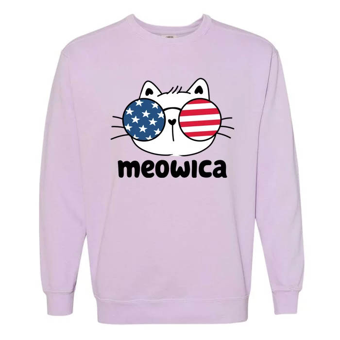 Meowica America Cat Cute Garment-Dyed Sweatshirt