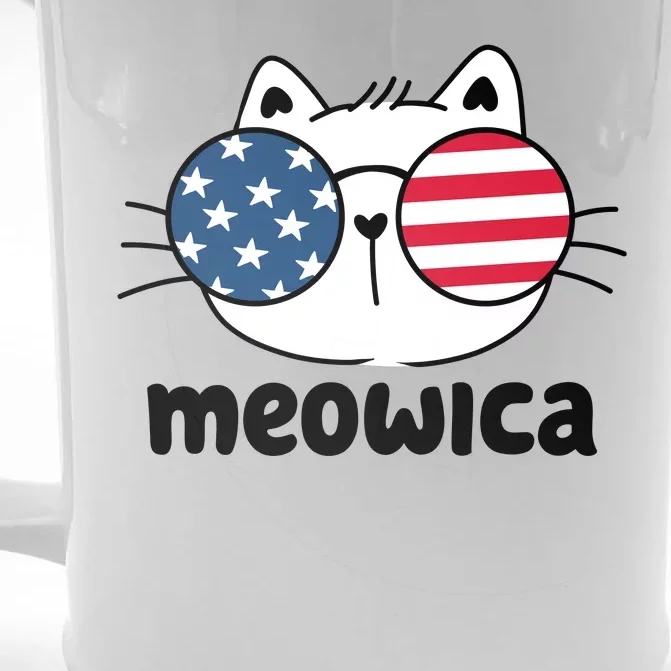 Meowica America Cat Cute Front & Back Beer Stein