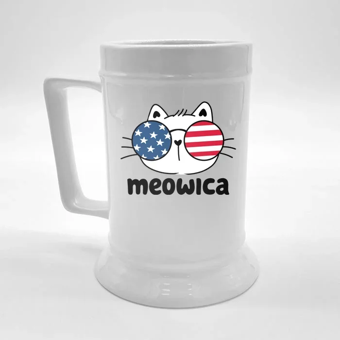 Meowica America Cat Cute Front & Back Beer Stein