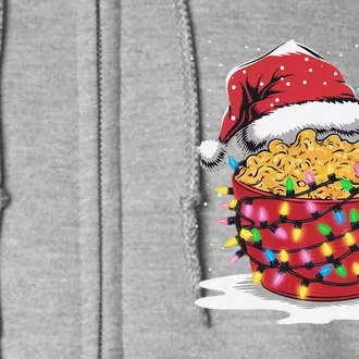 Mac And Cheese Christmas Tree Santa Hat Lights Xmas Full Zip Hoodie