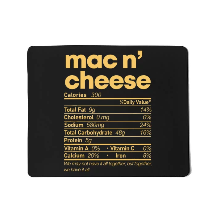 Mac And Cheese Nutrition Thanksgiving Mac N Cheese Mousepad