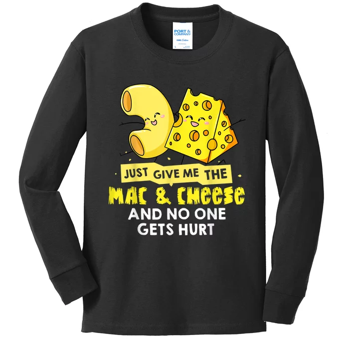 Mac And Cheese Macaroni Cheesy Noodle Kids Long Sleeve Shirt