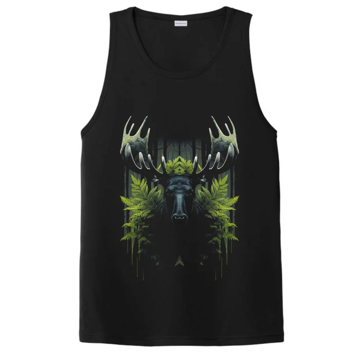 Moose Animal Cute Moose Canadian Moose Performance Tank