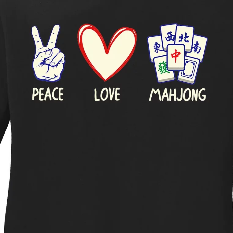 Mahjong Art Chinese Mah Jongg Game Lover Ladies Long Sleeve Shirt