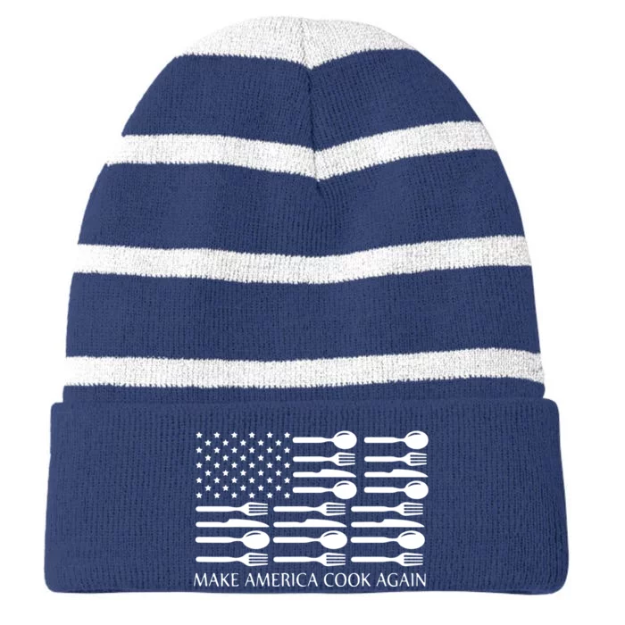 Make America Cook Again Cooking Chef Striped Beanie with Solid Band