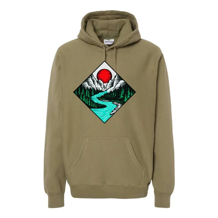 Mountains Are Calling River Wilderness Forest Adventure Premium Hoodie