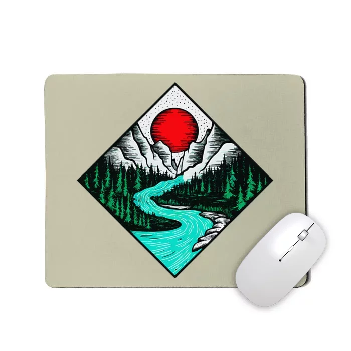 Mountains Are Calling River Wilderness Forest Adventure Mousepad