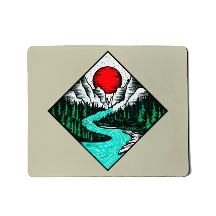 Mountains Are Calling River Wilderness Forest Adventure Mousepad