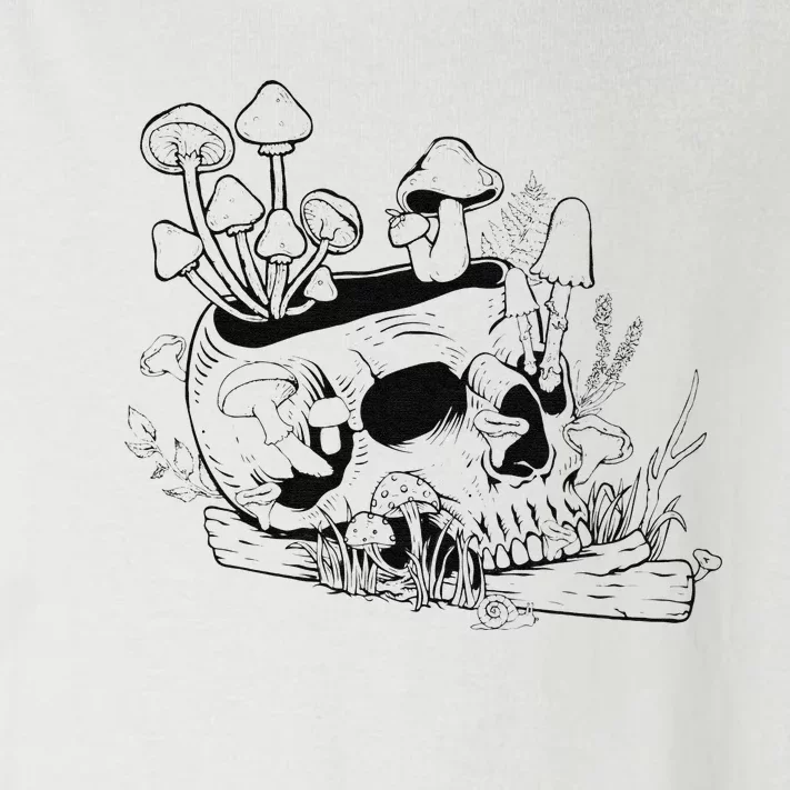 Mushroom Art Clothing Mushroom Collector Skull Toddler Long Sleeve Shirt