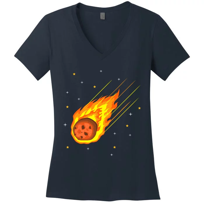 Meteorite Asteroid Comet Meteor Shower Universe Meteors Women's V-Neck T-Shirt