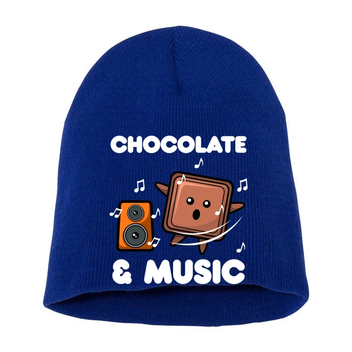 Music And Chocolate Hobby Musician Chocolate Lover Meaningful Gift Short Acrylic Beanie