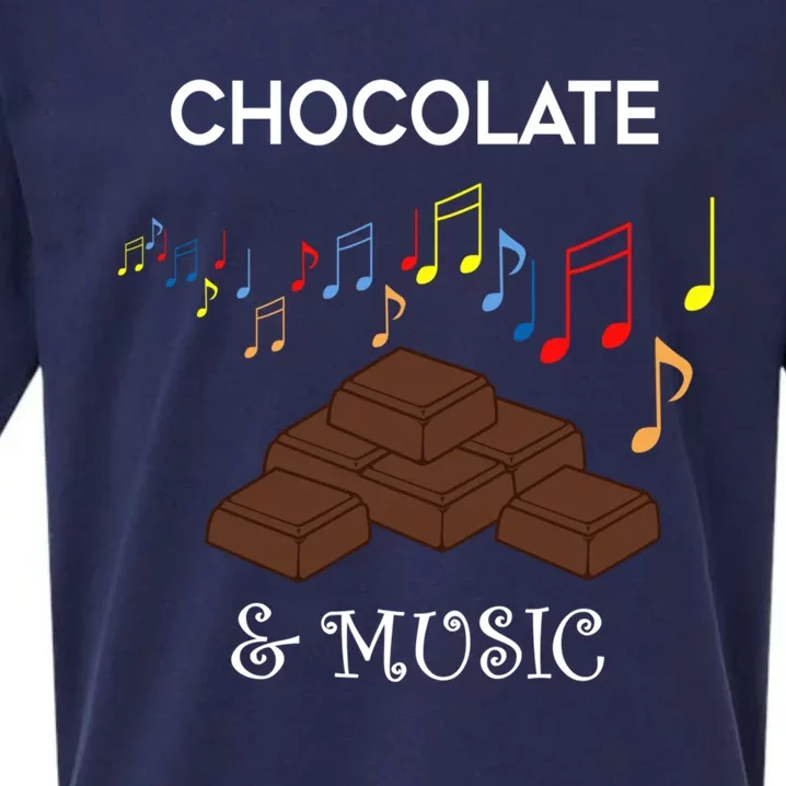 Musician And Chocolate Fan Music Notes Chocolatier Gift Sueded Cloud Jersey T-Shirt