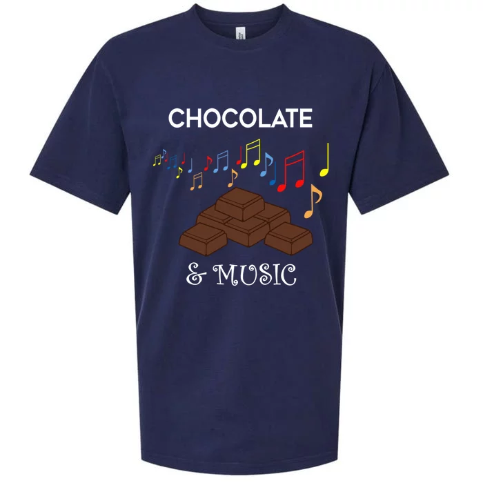 Musician And Chocolate Fan Music Notes Chocolatier Gift Sueded Cloud Jersey T-Shirt