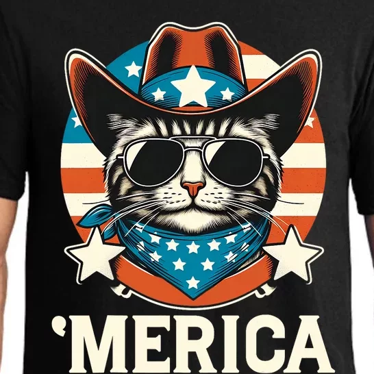 Merica American Cat Sunglasses Patriotic 4th Of July Pajama Set