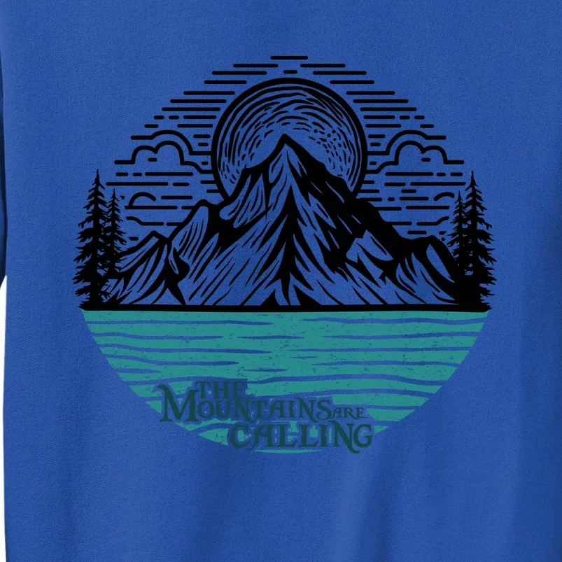 Mountains Are Calling Outdoor Adventure Graphic Tall Sweatshirt