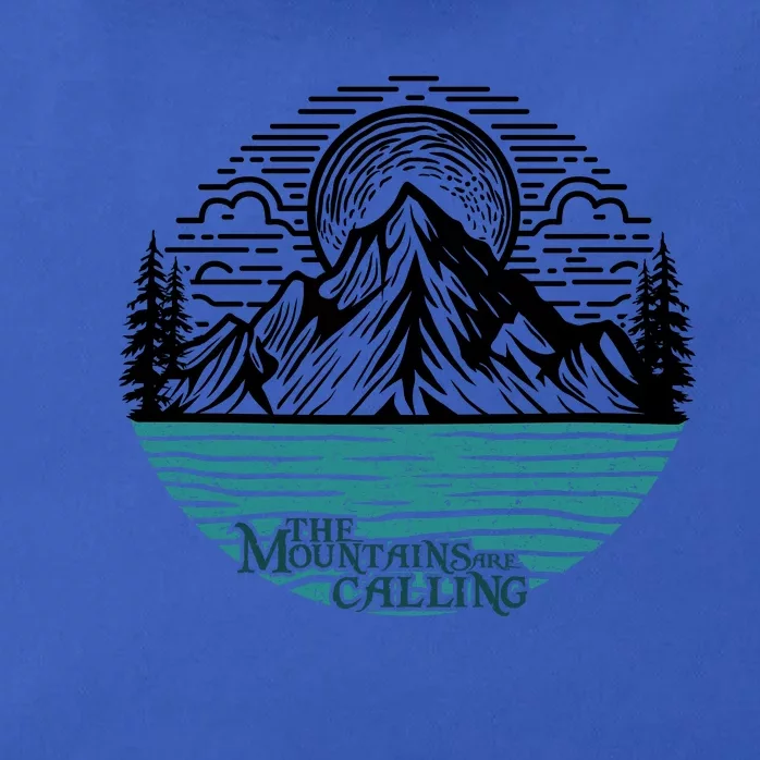 Mountains Are Calling Outdoor Adventure Graphic Zip Tote Bag