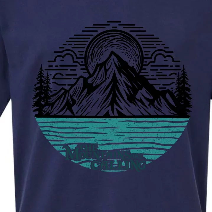 Mountains Are Calling Outdoor Adventure Graphic Sueded Cloud Jersey T-Shirt