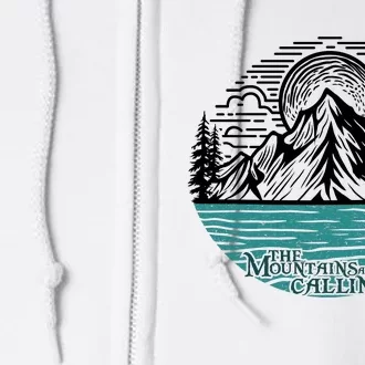 Mountains Are Calling Outdoor Adventure Graphic Full Zip Hoodie