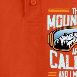 Mountains Are Calling Ski Snow Skier Skiing Lover Graphic Meaningful Gift Dry Zone Grid Performance Polo