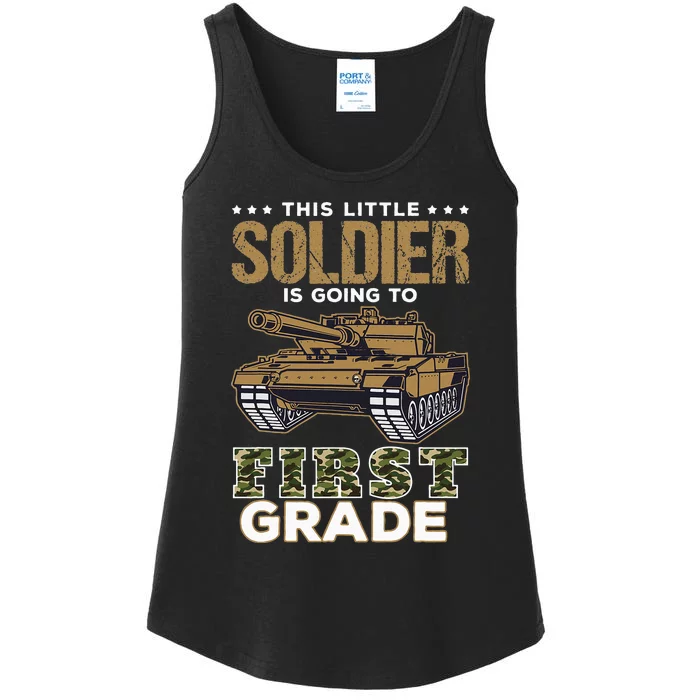 Military Army Camo Tanks First Grade Back To School Ladies Essential Tank