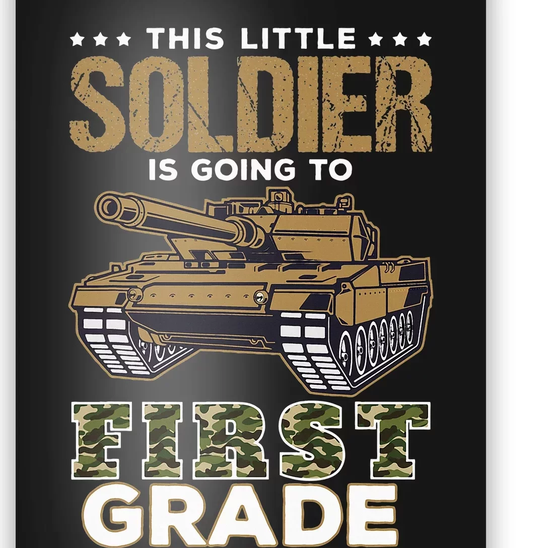 Military Army Camo Tanks First Grade Back To School Poster