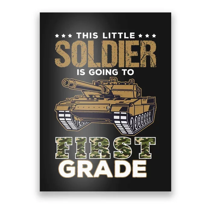 Military Army Camo Tanks First Grade Back To School Poster