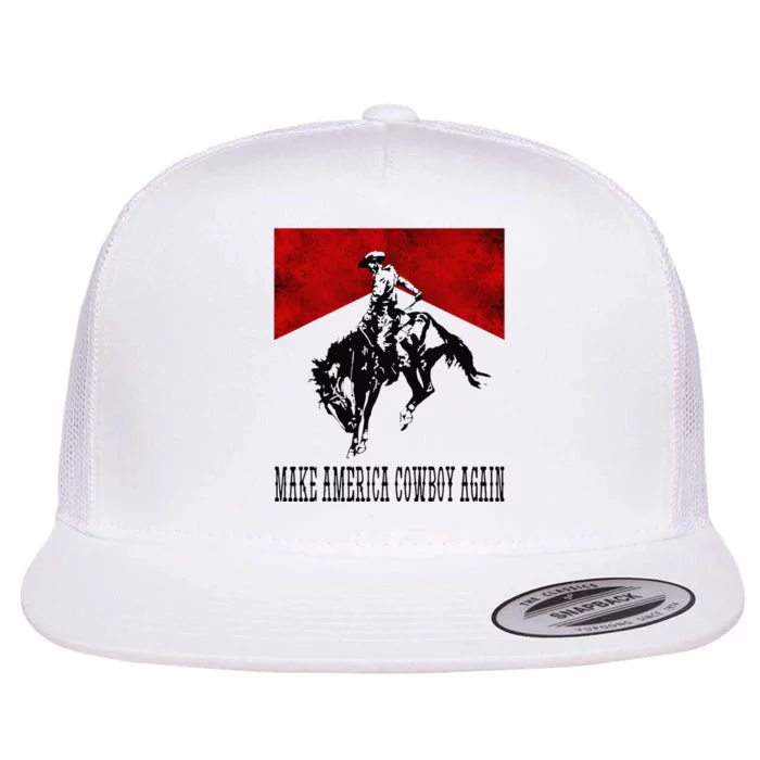 Make America Cow Cow Again Rodeo Lover 4th of July Flat Bill Trucker Hat