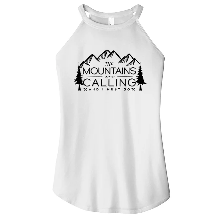 Mountains Are Calling And I Must Go Nature Lover Women’s Perfect Tri Rocker Tank