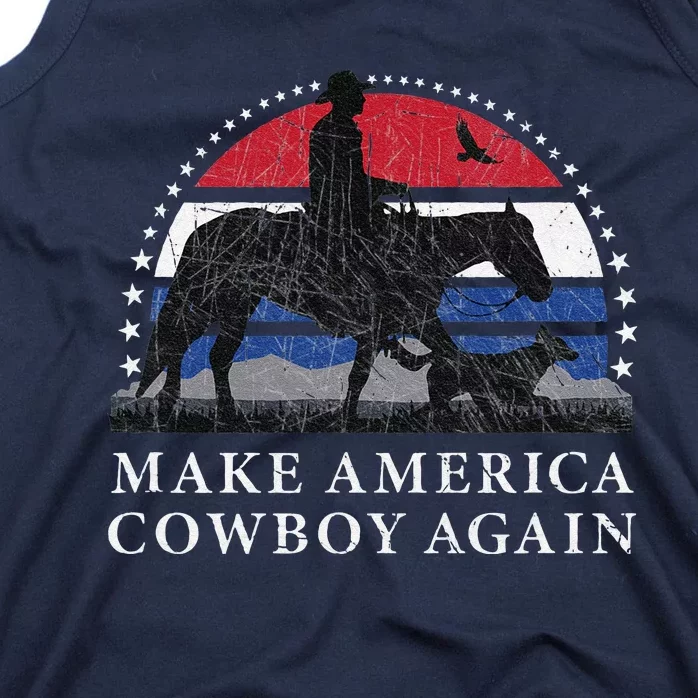 MAKE AMERICA COWBOY AGAIN HORSE AND DOG DESIGN FUNNY GIFT Tank Top